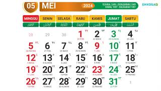 Kalender Mei 2024 dan Hari Libur [upl. by Eryt]