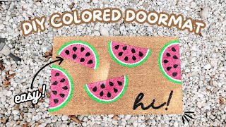 HOW TO MAKE A DOORMAT WITH CRICUT IN COLOR 🍉  DIY Doormat with Cricut Maker  Colored Doormat [upl. by Elfreda]