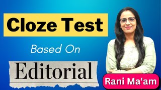 Cloze Test Based On Editorial  The hindu  analysis  discussion  Tips and Tricks  Rani Maam [upl. by Savina]