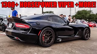 THE NICEST CARS IN TEXAS SHOW OFF AT CAR MEET 2000HP Lambo 1300HP Viper  MORE [upl. by Hezekiah]