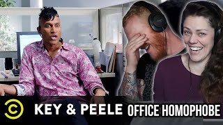 COUPLE React to Key amp Peele  Office Homophobe  OB DAVE REACTS [upl. by Ykroc]