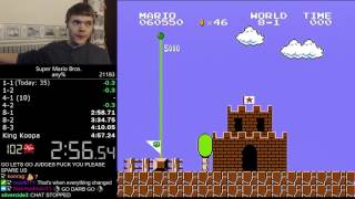 456878 Super Mario Bros any speedrun Former World Record [upl. by Ocnarfnaig]