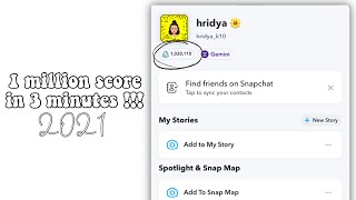 how to increase snap score super fast  100  working   2021  hridyak [upl. by Naitsirc857]