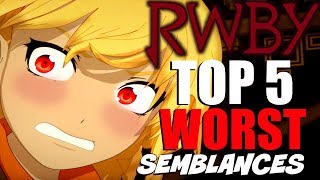 RWBY  Top 5 WORST SEMBLANCES in RWBY [upl. by Eulalee709]