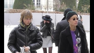 Top Models Adwoa Aboah amp Edie Campbell  Paris 27 february 2018 Fashion Week show Dior  février [upl. by Nitnert]