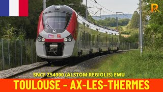 Cab Ride Toulouse  AxlesThermes Occitanie France train drivers view in 4K [upl. by Adnirol]