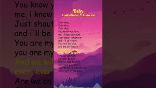 Justin Bieber ft Ludacris  Baby Lyrics shorts [upl. by Tiat989]