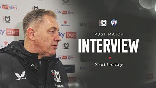 INTERVIEW Scott Lindseys AFC Wimbledon reaction [upl. by Cullan140]