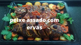 PEIXE ASSADO NO FORNO COMO TEMPERAR [upl. by Anipsed]