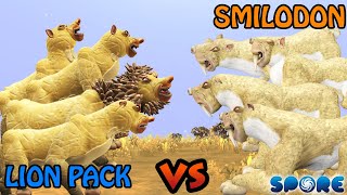 Lion Pack vs Smilodon  Modern vs Prehistoric S1E2  SPORE [upl. by Xavler585]