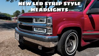 INSTALLING LED STRIP HEADLIGHTS FOR OBS CHEVY TRUCK obschevy [upl. by Eugenio]