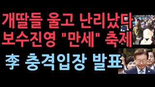 이재명 중형선고에 개딸들 울고불고 난리났다 보수진영 quot만세 잔치국수quot 이재명 재판 후 현장서 충격 입장 발표 [upl. by Boote]