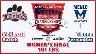 2020 NWCA MultiDivision National Duals  NAIA Womens FINAL  Bacich vs Fernandez  101 [upl. by Ettenav901]