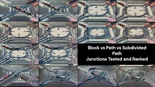 Satisfactory  Block Path and Subdivided Path 4Way Train Junction Comparison [upl. by Noxid]