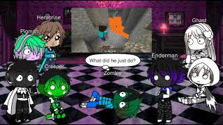 Monster school react to Minecraft WAIT WHATCringeMy AUCredit to NotSafe XxKingXx [upl. by Aerdnahc169]