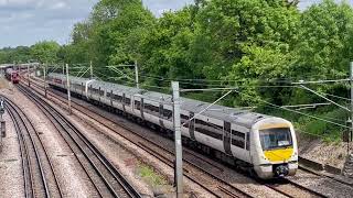 c2c Train and London Underground Trains at Upminster Bridge Station [upl. by Ytsirc]