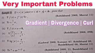 GRADIENT DIVERGENCE CURL IN HINDI  PROBLEM 4 [upl. by Elocaj]