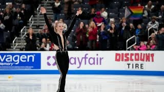 Amber Glenn skates in the championship women short program during the 2024 US Figure Skating [upl. by Rivi]