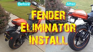 Installing Yoshimura Fender Eliminator on 2014 Ninja 650 [upl. by Ahseel]