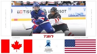 USA vs Canada FULL HIGHLIGHTS  2024 U18 Mens Worlds [upl. by Kimball]