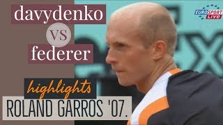 Roger Federer vs Nikolay Davydenko Roland Garros 2007 Highlights [upl. by Boehmer]