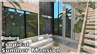 BLOXBURG Tropical Summer Mansion Speedbuild interior  full tour Roblox House Build [upl. by Ahcsim793]