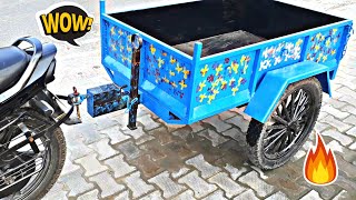 How to make motorcycle trolley  home made bike trolley  two wheeler motorbike trolly [upl. by Keg]