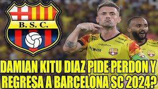 DAMIAN KITU DIAZ PIDE PERDON A ARIEL HOLAN Y REGRESA A BARCELONA SC 2024 [upl. by Sarine]