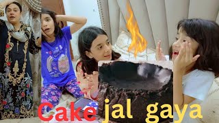 adhi raat ki farmaish per cake jala diya 🥵mama ne  jala hoa cake khaya🙏😡😡 [upl. by Rancell751]