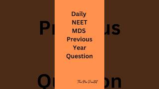 NEET MDS 2025 preparation  Previous Year Question  Prosthodontics [upl. by Krell]