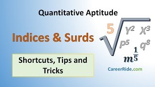 Surds and Indices  Shortcuts amp Tricks for Placement Tests Job Interviews amp Exams [upl. by Schell]