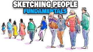 How To Draw PEOPLE For Beginners  Fundamentals Urban Sketching Guide [upl. by Shay]