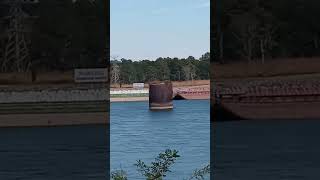 Nice day to fish Guntersville Dam and spotted a barge fishing fishingvideos shorts [upl. by Giliana]