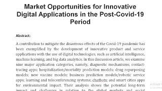 Market Opportunities for Innovative Digital Applications in the Post Covid 19 Period [upl. by Stalder]