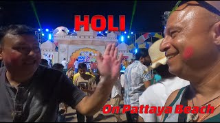 HOLI ON PATTAYA BEACH  PATTAYA  THAILAND  WALKVLOG MEDIA [upl. by Billy]