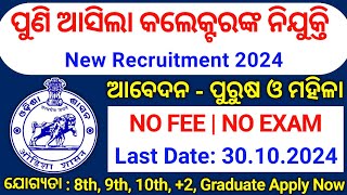 Odisha Collector Office Recruitment 2024Odisha Govt Job Recruitment 2024Odisha Job Vacancy 2024 [upl. by Eanrahc]