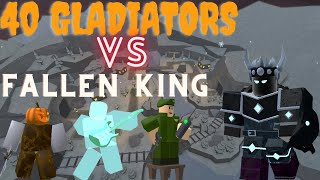 40 Gladiators VS Fallen King EPIC ASMR  Roblox Tower Defense Simulator [upl. by Wynne]