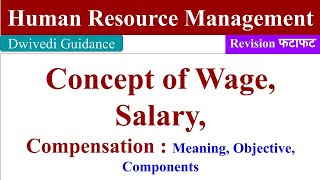 Concept of Wage and Salary Component of Compensation difference between wage and salary HRM [upl. by Neelrac]