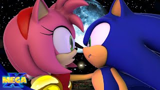 Sonic and Amy Romantic Compilation  MEGA X Sonic animation [upl. by Llertram]