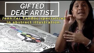 Gifted Deaf Artist Jennifer Tandoc Specializes In Abstract Illustration [upl. by Aitsirhc73]