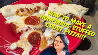 HOW TO MAKE HOMEMADE STUFFED CRUST PIZZA [upl. by Attikin]