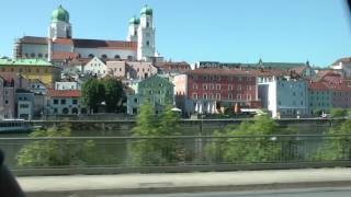 riding from L4 dock Lindau to Old Town in Passau Germany in narrated Viking tour bus [upl. by Koppel]