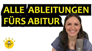 Mathe ABI Zusammenfassung ABLEITUNGEN – Alle Ableitungsregeln Abitur [upl. by Namara811]