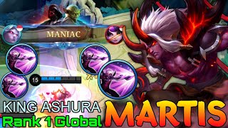 MANIAC Martis PERFECT GAMEPLAY  Top 1 Global Martis by KING ASHURA  Mobile Legends [upl. by Isle373]