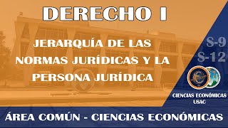 DERECHO I  JERARQUÍA DE LAS NORMAS JURÍDICAS Y LA PERSONA JURÍDICA  ECONÓMICAS USAC [upl. by Botnick922]