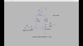 Transistor NPN em polarização fixa no LTspice para análise CC e CA [upl. by Philippa320]