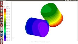 CalculiX Launcher 3beta Contact with Friction [upl. by Garaway]