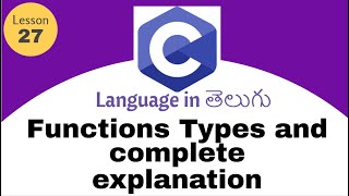 Function complete explanation in c language In Telugu [upl. by Lledrev882]