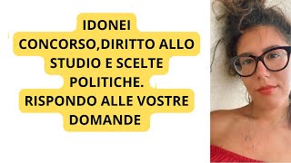 Graduatoria per IDONEI Ore diritto allo studio Rispondo alle vostre DOMANDE [upl. by Smaj]