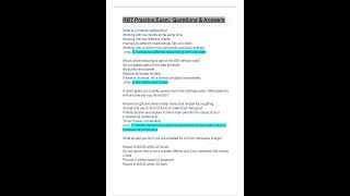 RBT PRACTICE EXAM QUESTIONS EN ANSWERS LATEST UPDATED GUARANTEED A SCORE GUIDE [upl. by Baptiste298]